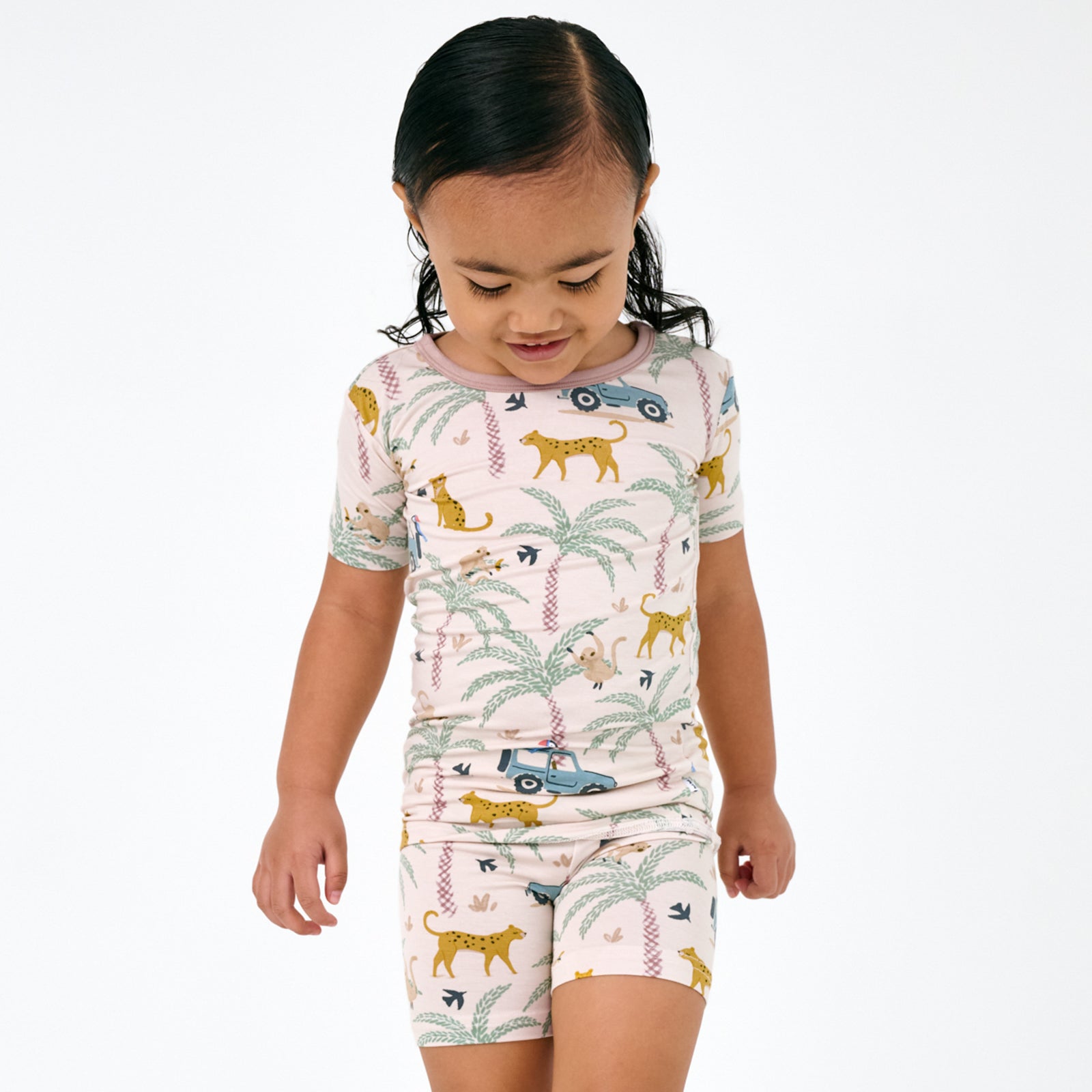 Wild Escape Two-Piece Short Sleeve & Shorts Pajama Set
