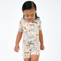 Wild Escape Two-Piece Short Sleeve & Shorts Pajama Set