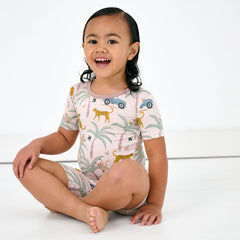 Wild Escape Two-Piece Short Sleeve & Shorts Pajama Set