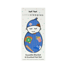 Blue All Stars Swaddle & Hat Set