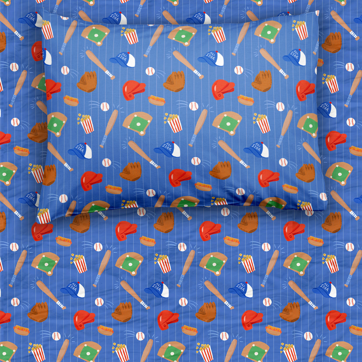 Blue All Stars Twin Sheet Set