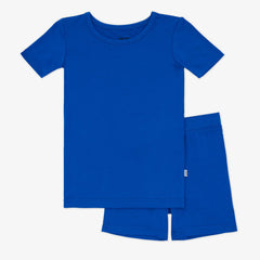 Electric Blue Two-Piece Short Sleeve & Shorts Pajama Set