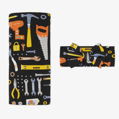 Little Builders Swaddle & Luxe Bow Headband Set