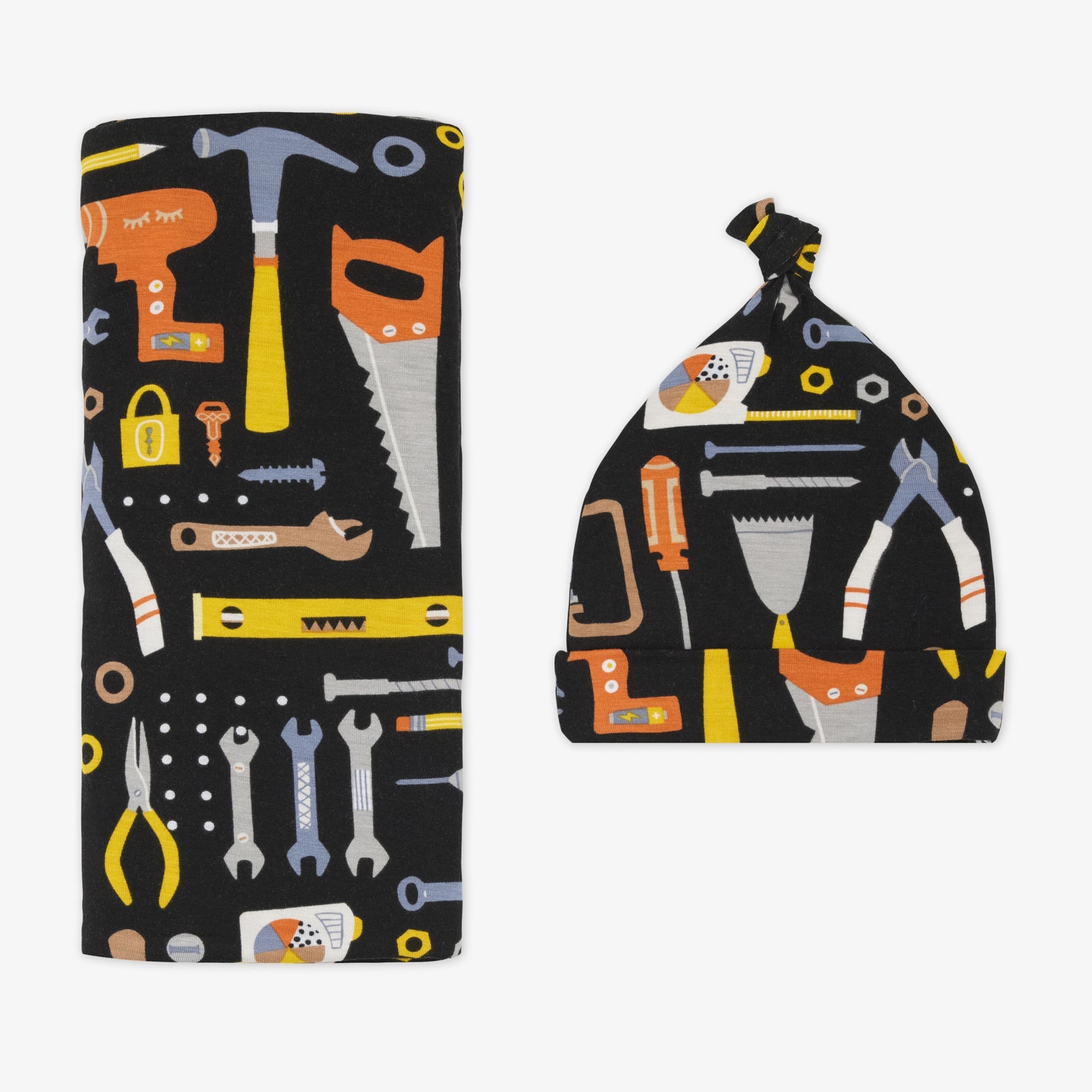Little Builders Swaddle & Hat Set