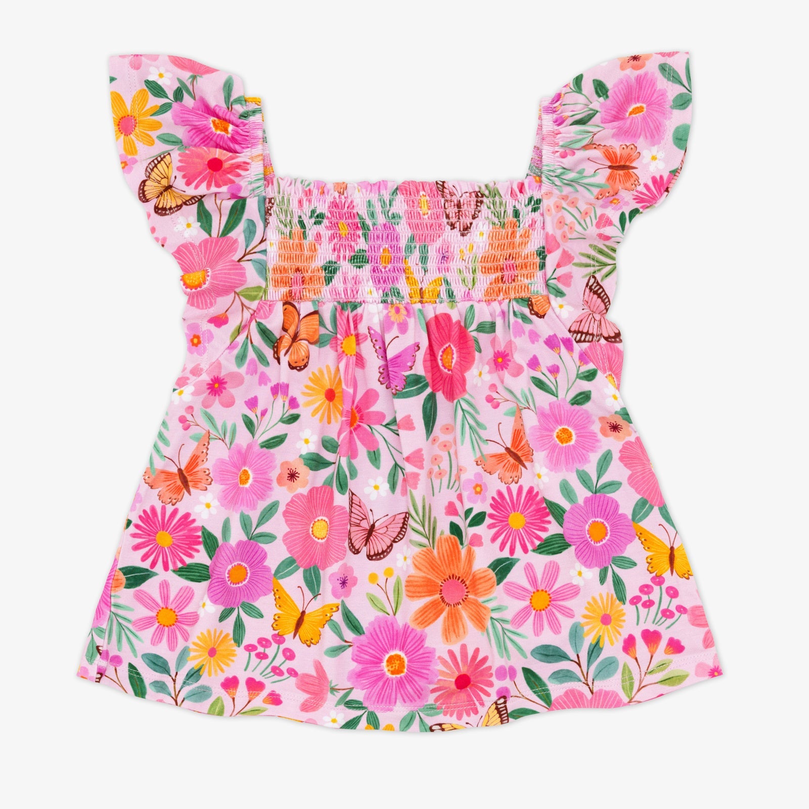 Butterfly Blooms Smocked Flutter Top