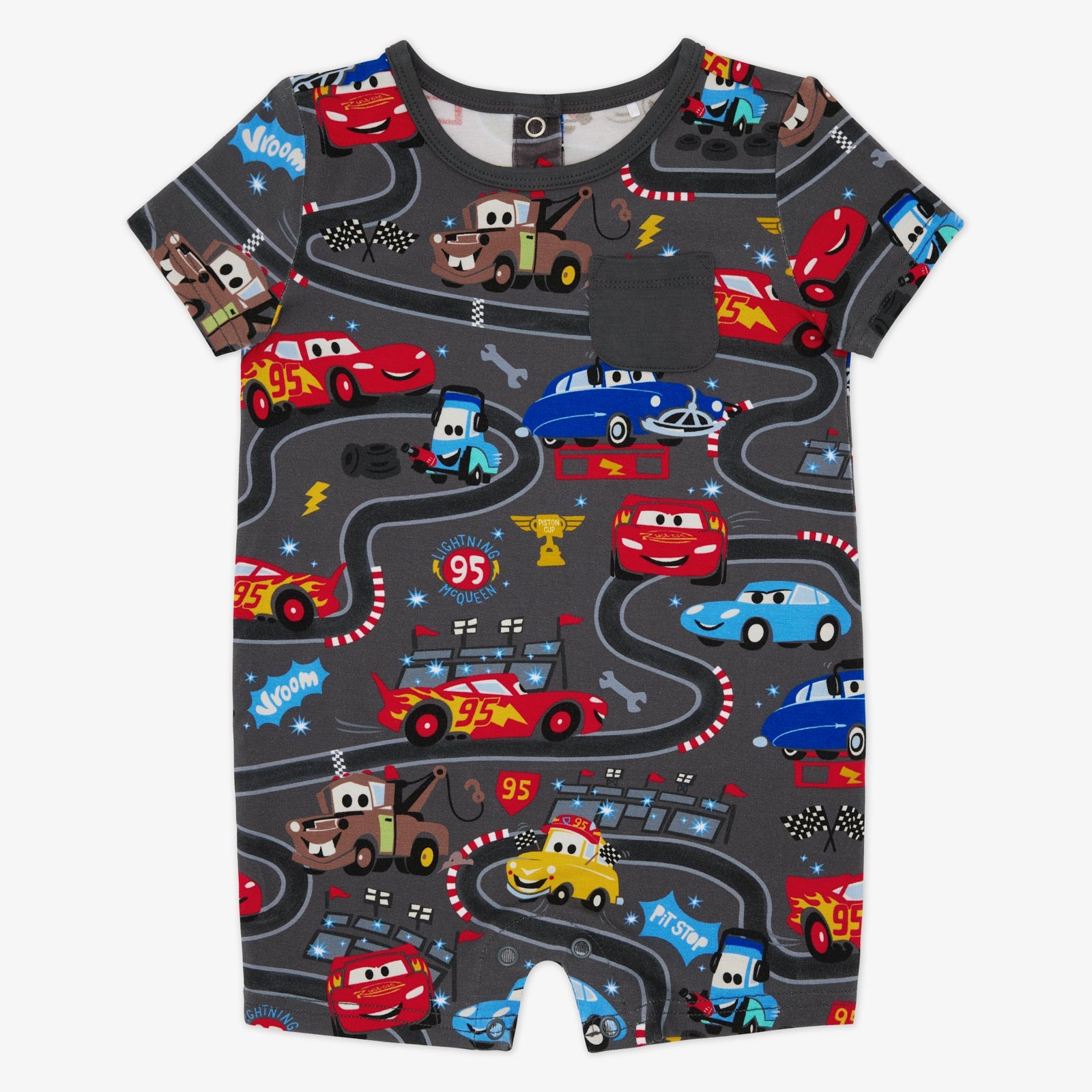 Disney & Pixar Piston Cup Pocket Shorty Romper