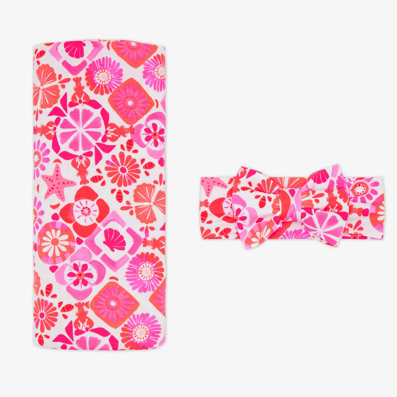 Coastal Gems Swaddle & Luxe Bow Headband Set