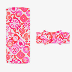 Coastal Gems Swaddle & Luxe Bow Headband Set