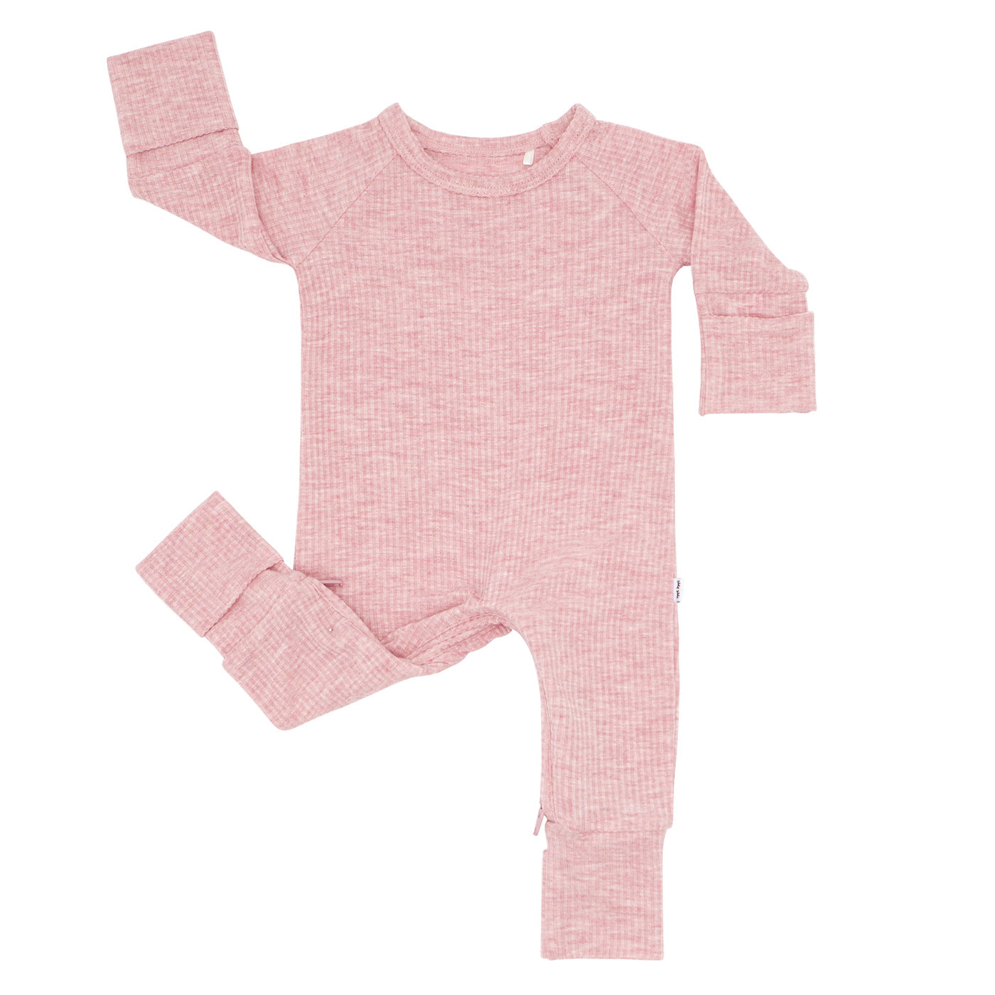 Heather Mauve Ribbed Crescent Zippy