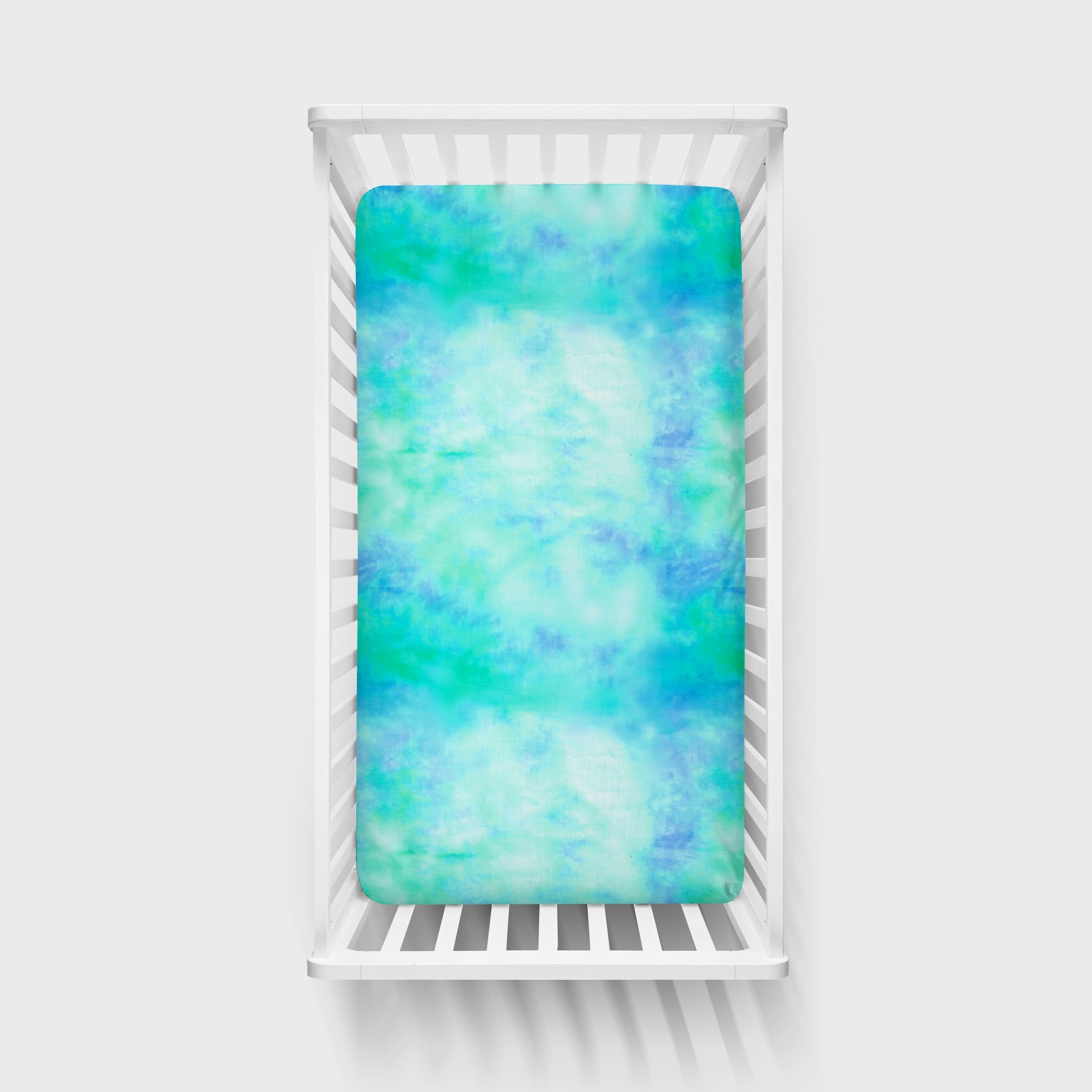 Tidepool Watercolor Fitted Crib Sheet