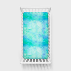 Tidepool Watercolor Fitted Crib Sheet