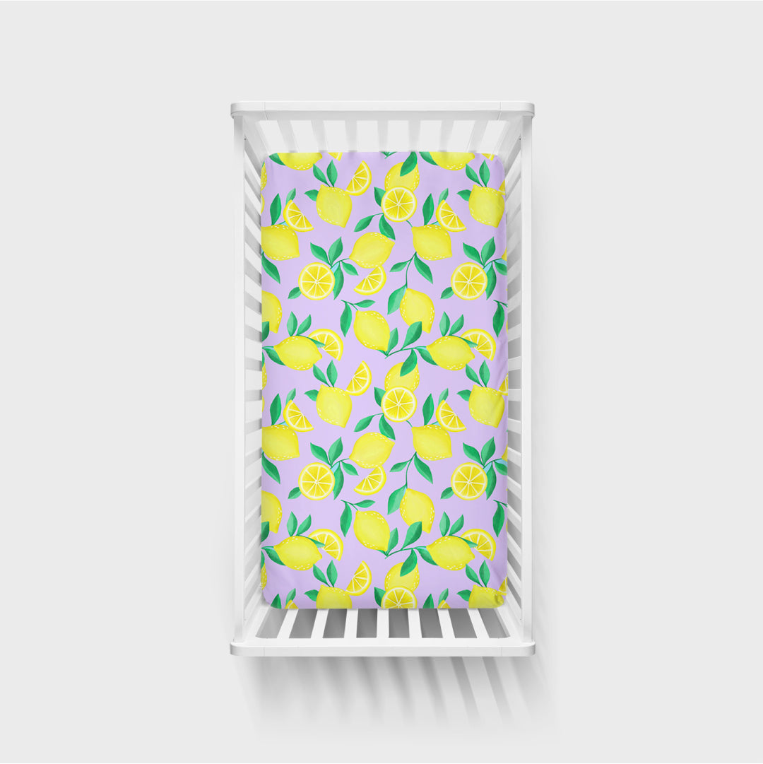 Lavender Sunny Citrus Fitted Crib Sheet