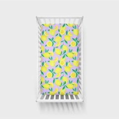 Lavender Sunny Citrus Fitted Crib Sheet