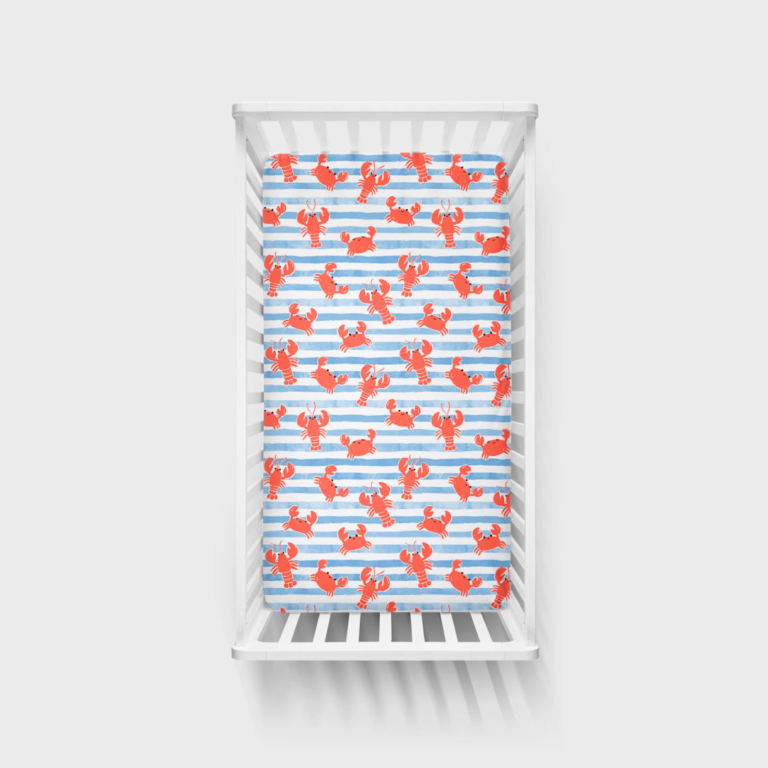 Crustacean Crew Fitted Crib Sheet