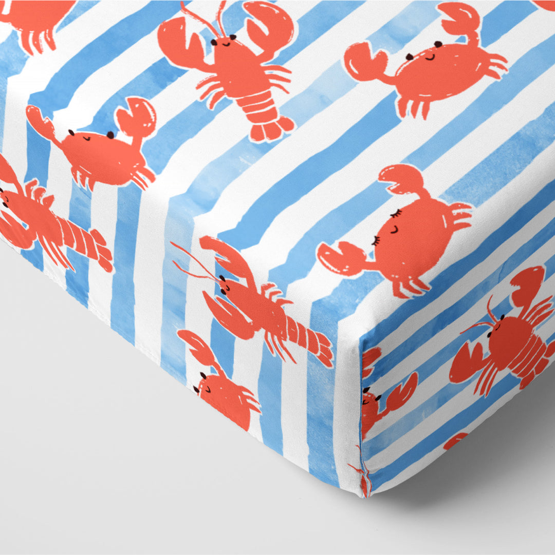 Crustacean Crew Fitted Crib Sheet