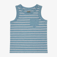 Heather Dusk Blue Stripes Pocket Tank