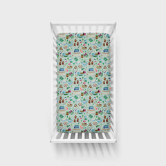 Green Camp Sleepies Fitted Crib Sheet