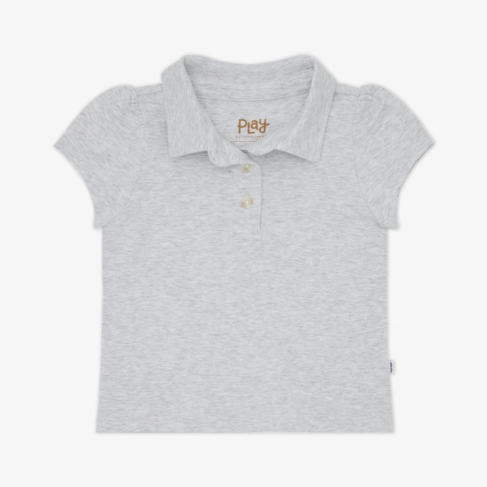 Light Heather Gray Puff Sleeve Polo