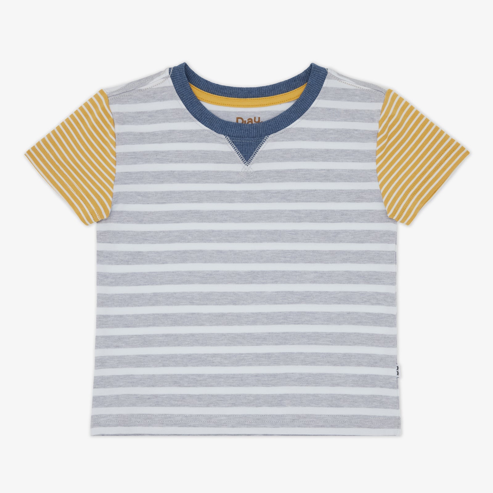 Heather Gray Stripes Relaxed Tee