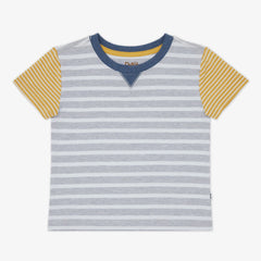 Heather Gray Stripes Relaxed Tee