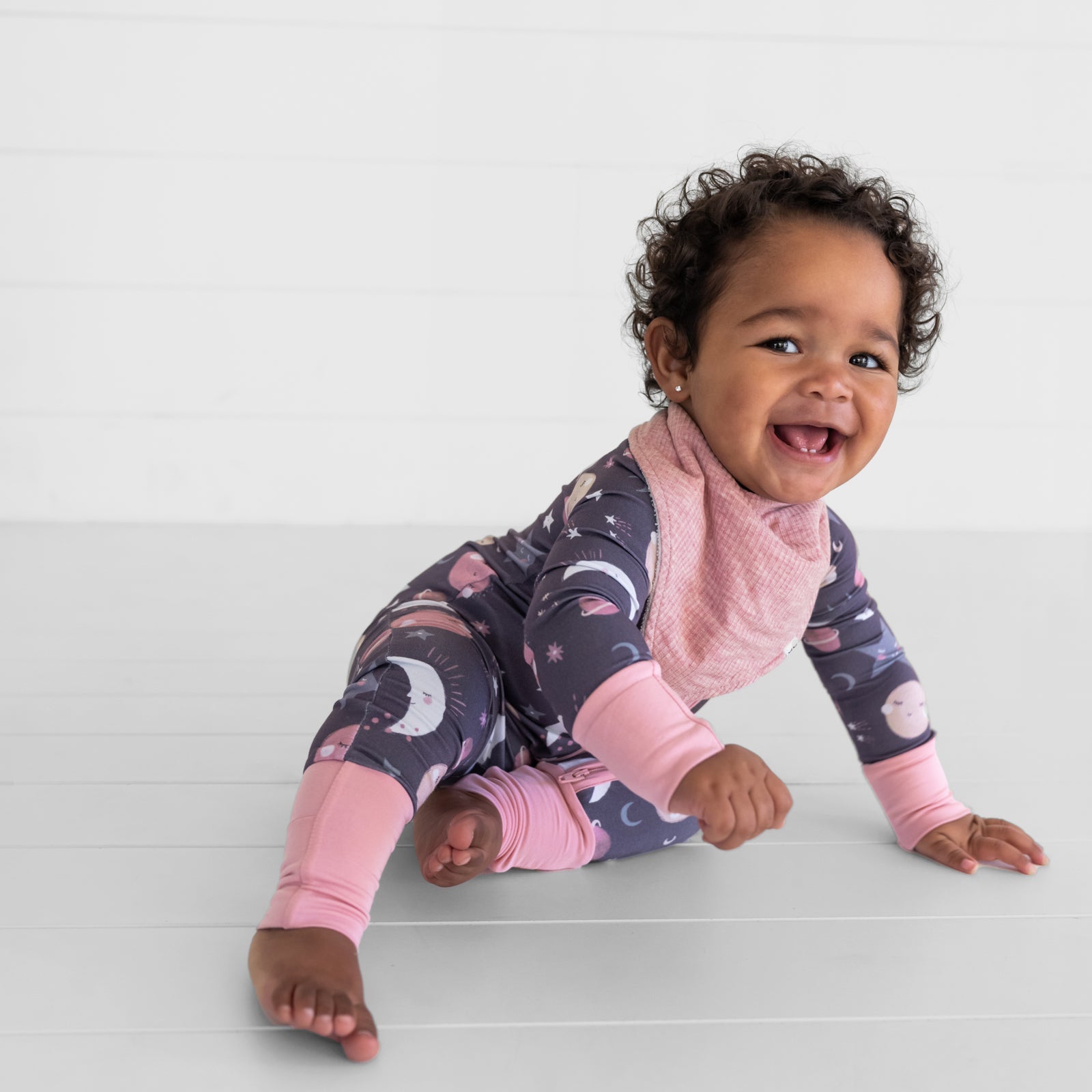 Heather Mauve Ribbed Bandana Bib