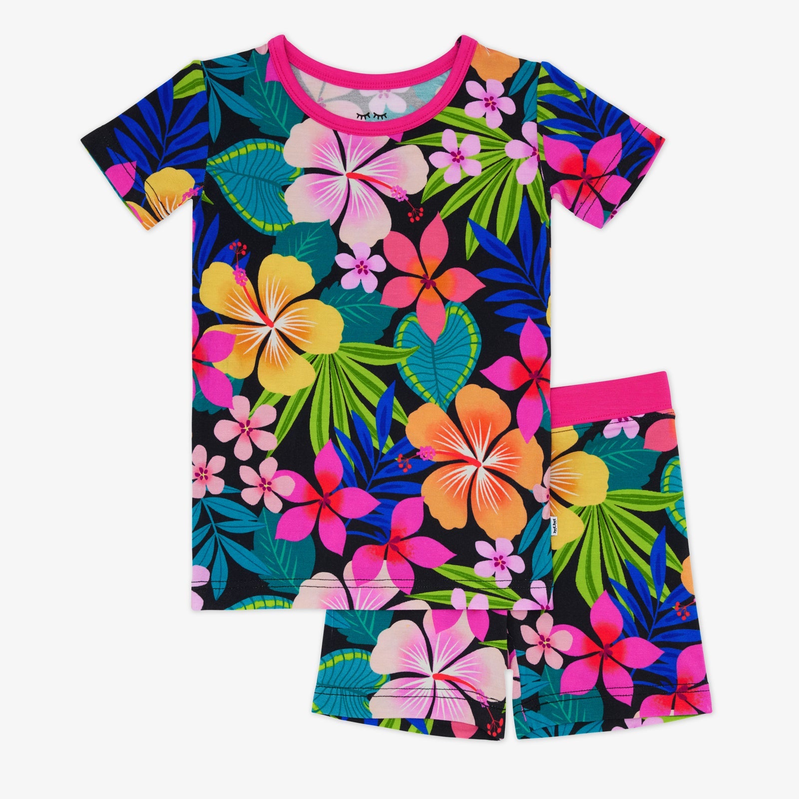 Jungle Blooms Two-Piece Short Sleeve & Shorts Pajama Set