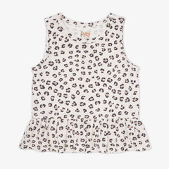 Luxe Leopard Ribbed Peplum Tank