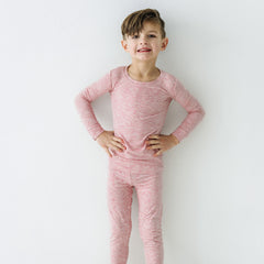 Heather Mauve Ribbed Two-Piece Pajama Set