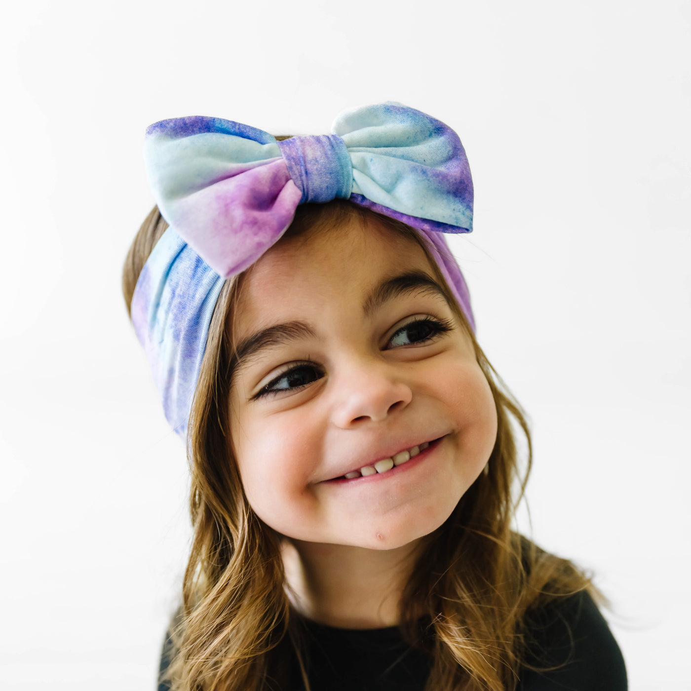 Purple Watercolor Luxe Bow Headband