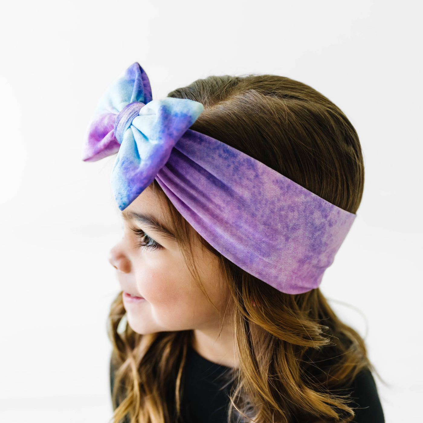 Purple Watercolor Luxe Bow Headband