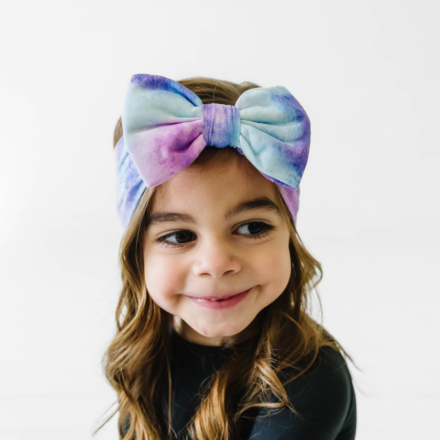 Purple Watercolor Luxe Bow Headband