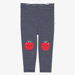 Mini Navy Stripe Apple Patch Legging