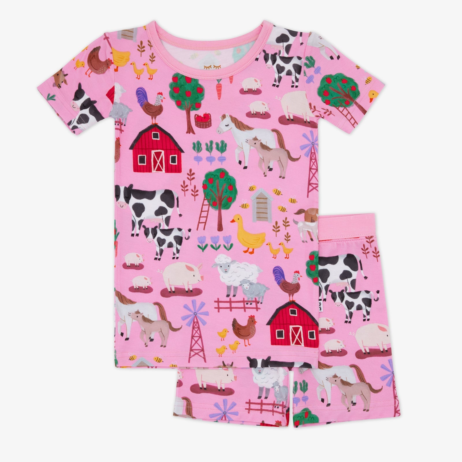 Pink Farm Fam Two-Piece Short Sleeve & Shorts Pajama Set