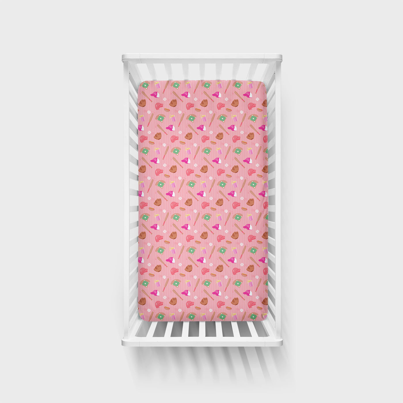 Pink All Stars Fitted Crib Sheet