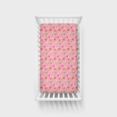 Pink All Stars Fitted Crib Sheet