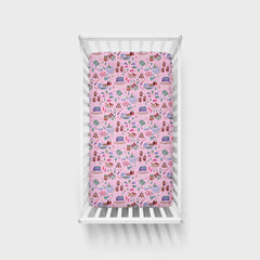 Pink Camp Sleepies Fitted Crib Sheet