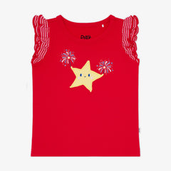 Candy Red Firework Flutter Tee