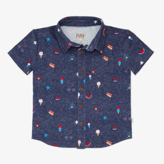 Summer Celebrations Button Down Polo