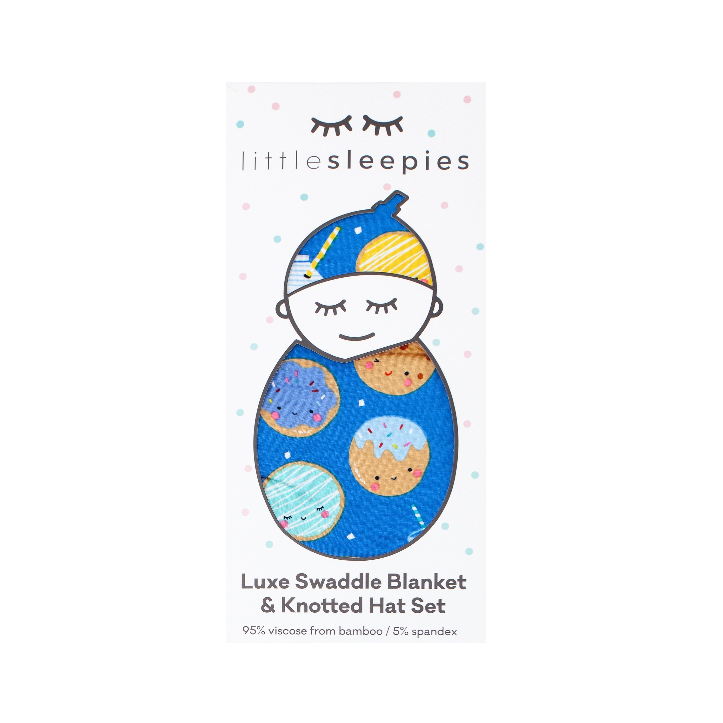 Blue Cookies & Milk Swaddle & Hat Set