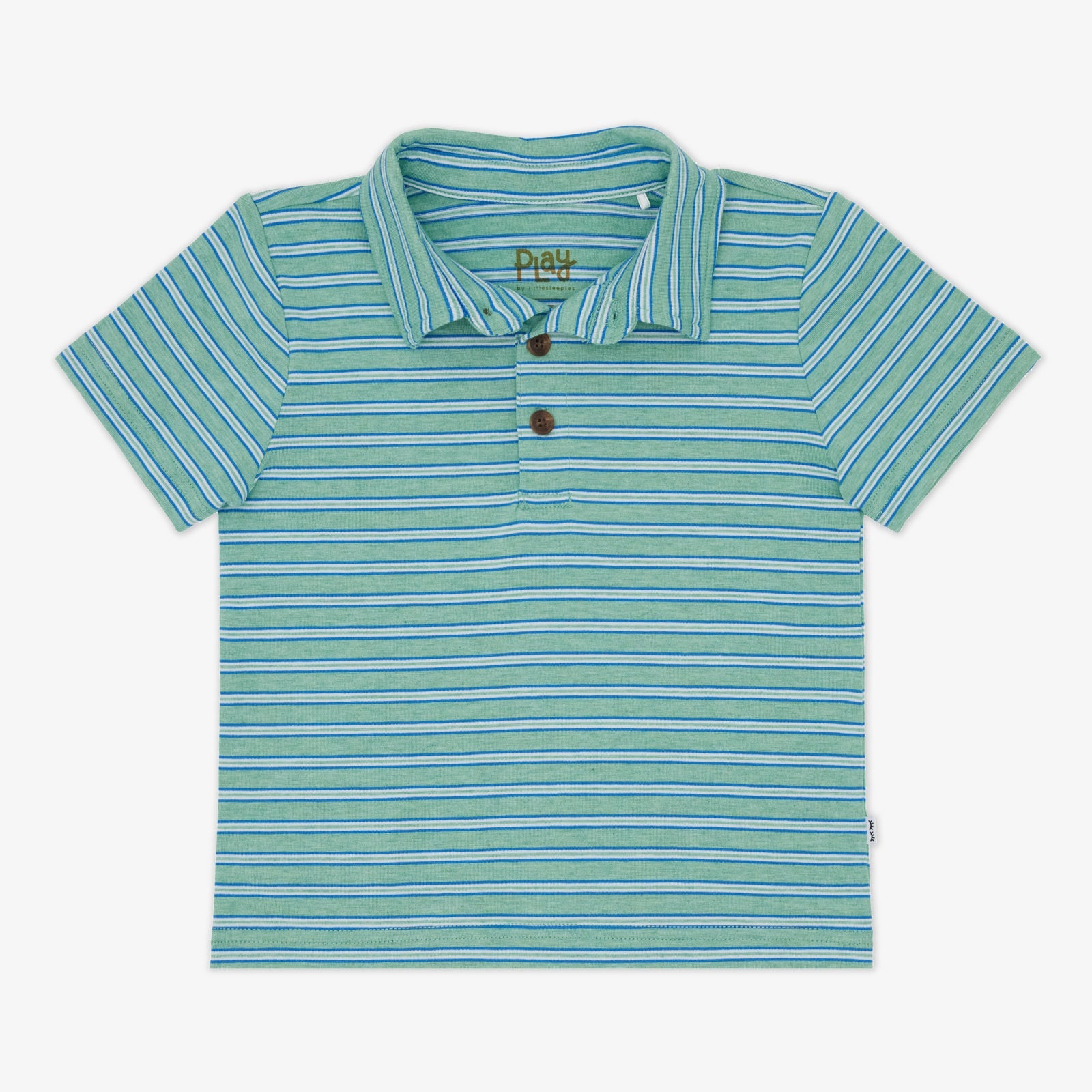 Fresh Green Heather Stripes Polo Shirt