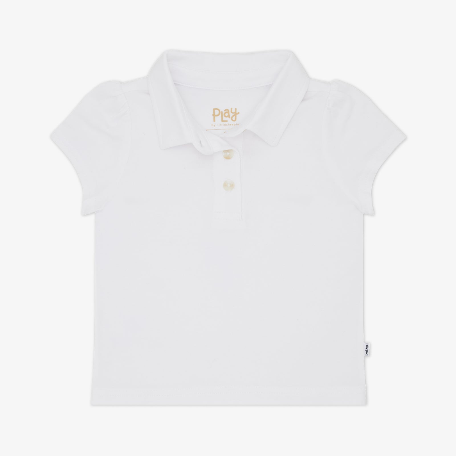Bright White Puff Sleeve Polo