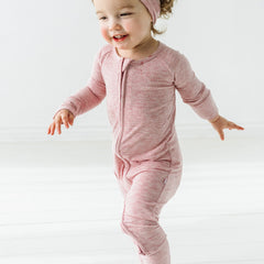 Heather Mauve Ribbed Zippy